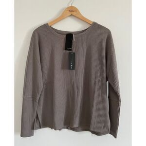 Heather by Bordeaux Ribbed Long Sleeves Shirt Oversized XS can fit Large NEW
